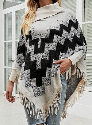 Loose Tassel Sweater Shawl Cloak
