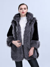 Women Faux Fur And Hooded Luxury Coat