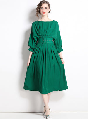 Long Sleeve Slim Waist Dress