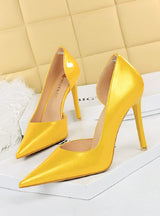 Thin-heeled Patent Leather Shallow Pointed Shoes