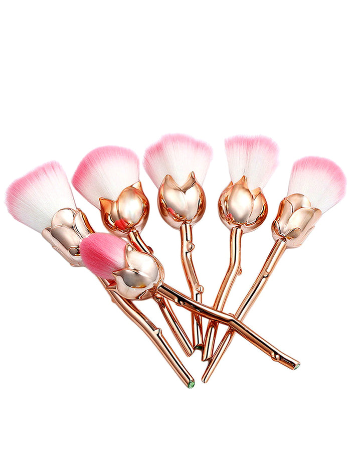 6pcs Rose Flower Makeup Brush Sets Easy to Makeup 