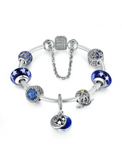 925 Sterling Silver Legend Glittering Glass Beads 