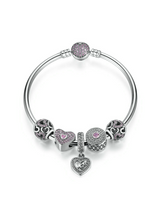 925 Sterling Silver Heart Bangles & Bracelet 