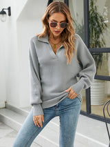 Loose Turtleneck Top Solid Color Sweater