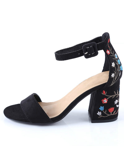 Women Sandals Embroider High Heel Women Sandals