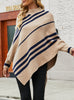 Women's Round Neck Striped Cloak Shawl