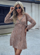 Leopard Print Wooden Ear Dress