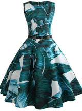 Retro Sleeveless Sexy Print Dress