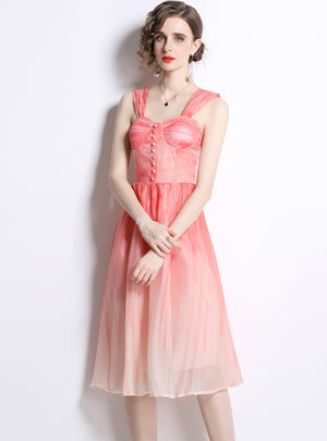 Pink Halo Dyed Gauze Dress