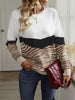 Leisure Vacation Splicing Sweater Top