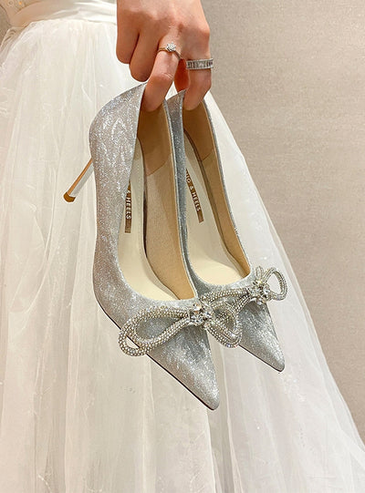 Pointed Thin Heel Crystal High-heeled Shoes