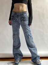 Women Pocket Casual Jeans