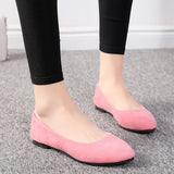 Candy-colored Suede Tips Flat Shoes