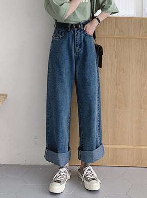 High Waist Loose Women Denim Jeans