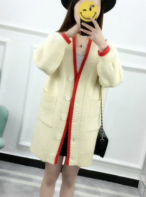 Long Sleeved Cardigan Long Thick Sweater Women