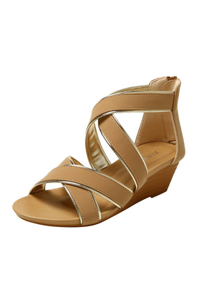 Thick-soled Wedge-heeled Zipper Sandals