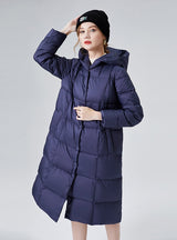 White Duck Down Long Hooded Winter Coat