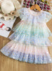 Girls Princess Mesh Layers Cake Dresses