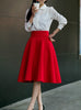 Skirt High Waisted Skirts Womens White Knee Length