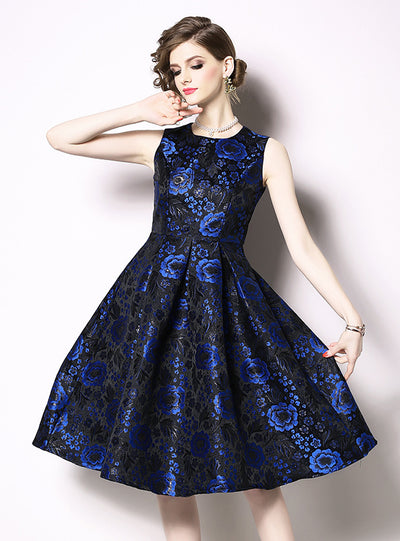 Embroidered Lace Dress Sleeveless Party Dress