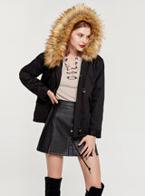 Large Fur Ccollar With Hat Cotton-padded Jacket 