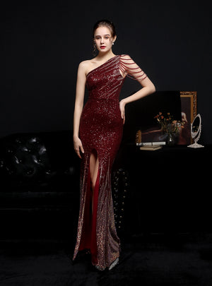 Sexy Sequin One Sholuder Prom Dress