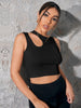 Sleeveless Slim Short Hollow Top
