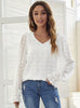 Women V-neck Long Sleeve Chiffon Shirt