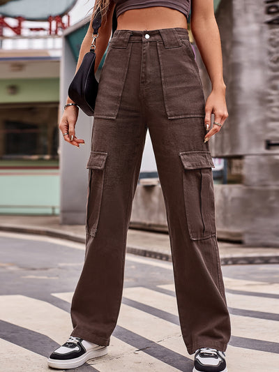 Pocket Overalls Loose Casual Denim Trousers