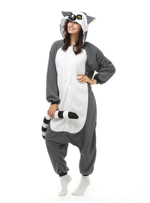 Ringed Tail Monkey Winter Warm Sleepwear