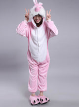 Rabbit Cartoon Animal Conjoined Pajama Flannel