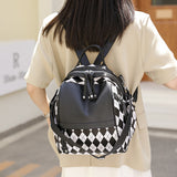 Soft Pu Contrast Color Small Shell Bag Backpack