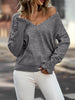 Sexy V-neck Pearls Sweater