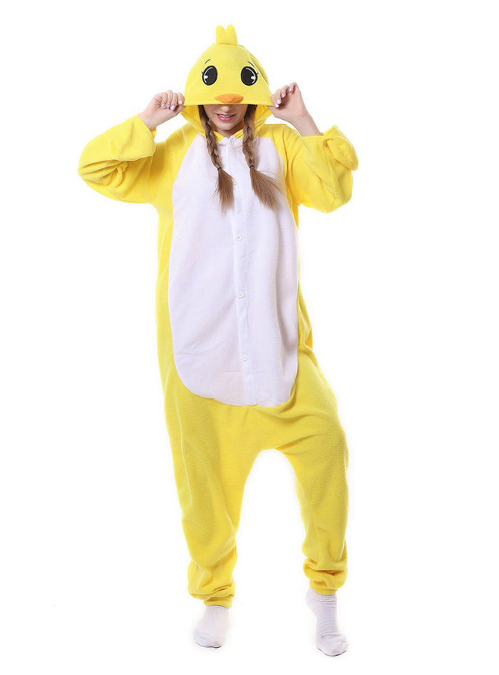 Yellow Duck Onesie Pajama Animal Sleepwear Women