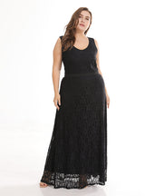 Black Lace V-neck Long Party Dress