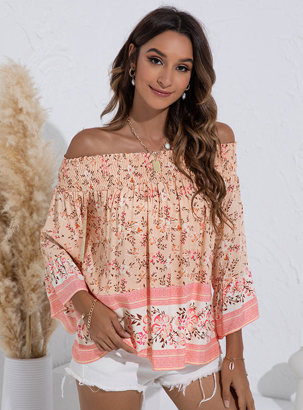 Floral Flared Sleeve Top