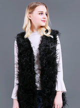 Women Faux Fur Vest Imitation Fur Ostrich Hair