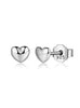925 Sterling Silver Petite Plain Hearts Stud Earrings 