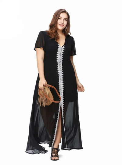 Long Night Dress Nightgown Sheer Maxi Dress