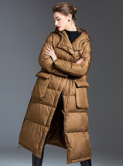 Loose Long-sleeved over-the-knee Down Jacket