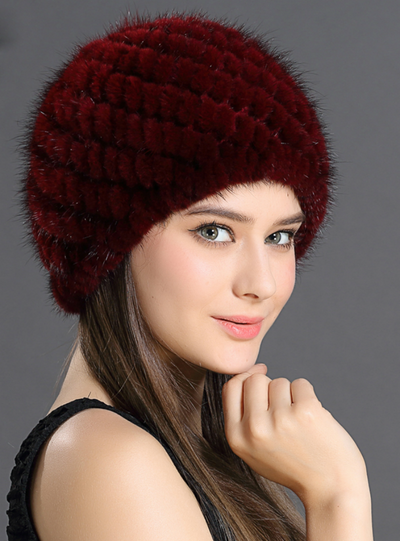 Mink Fur Hat Women With Natural Real Fur