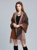 Printed Bat Sleeve Knitted Cardigan Shawl Tassels