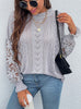 Lace Stitching Knitted Hollow Sweater
