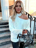 Loose Sweater Bare Shoulders Knitted Pullovers