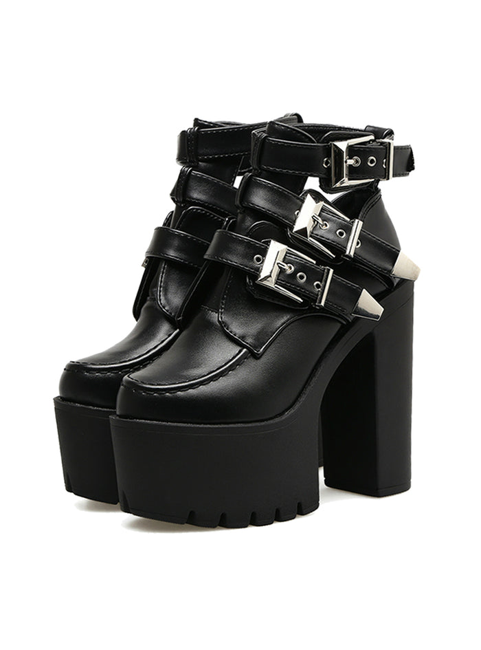 Women Soft Leather Ankle Boots Ultra High Heels