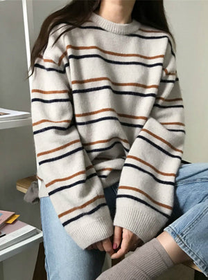 Autumn O-Neck Sweaters Chic Daily Tops