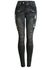 Punched Elastic Slimming Jeans Pants
