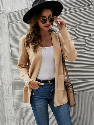 Button Sweater Pocket Cardigan Coat