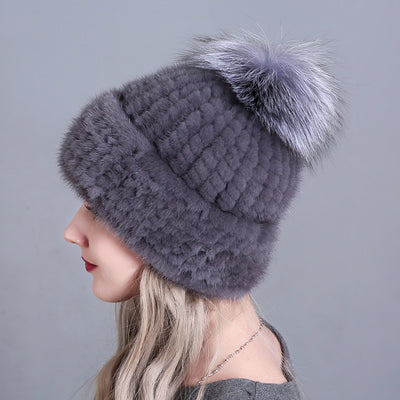 Mink Fur Hats Ladies Thickened Keep Warm