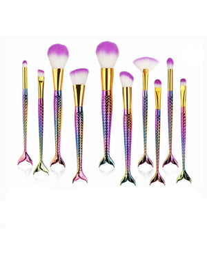 Mermaid Makeup Brush Set Fish Tail Foundation
